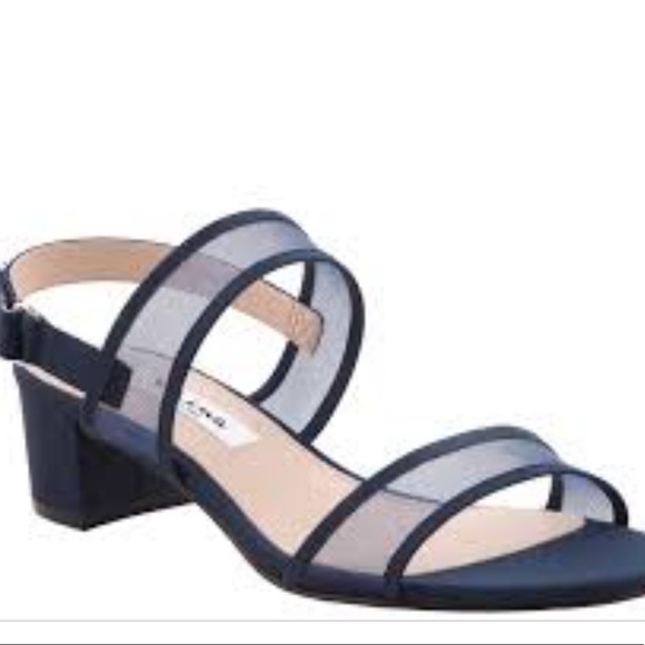 Nina Shoes - Nina Ganice New Navy Luster Satin Navy Mesh Sandals